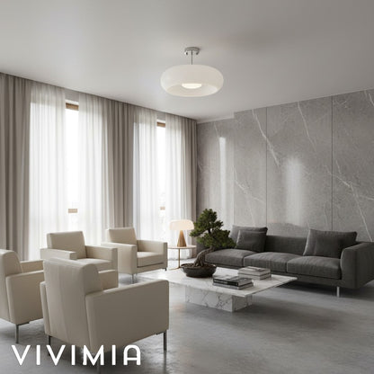 LumaDisc Disc-Shaped Glass Ceiling Lamp Bauhaus Style for Living & Dining Spaces