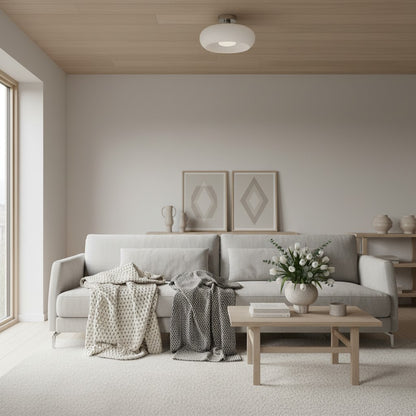 LumaDisc Disc-Shaped Glass Ceiling Lamp Bauhaus Style for Living & Dining Spaces