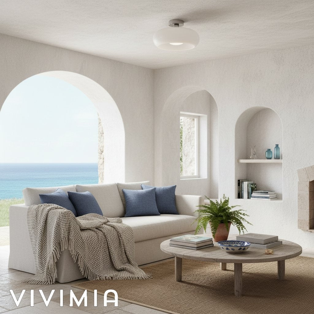 LumaDisc Disc-Shaped Glass Ceiling Lamp Bauhaus Style for Living & Dining Spaces