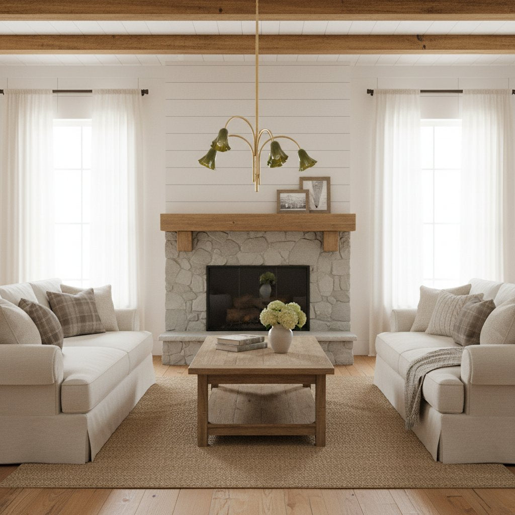 Bellina Sculptural Glass Lily Chandelier – Modern Romantic Pendant Light for High Ceilings