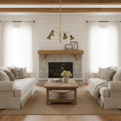 Bellina Sculptural Glass Lily Chandelier – Modern Romantic Pendant Light for High Ceilings