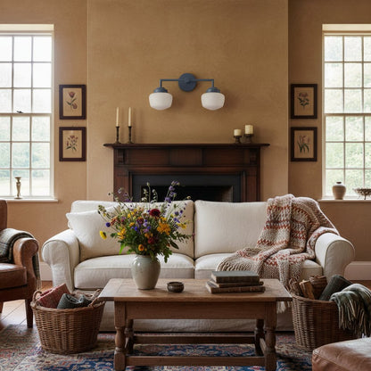 Opalume Glass Vanity Light – Vintage-Inspired Design – Perfect for Bathroom & Powder Room