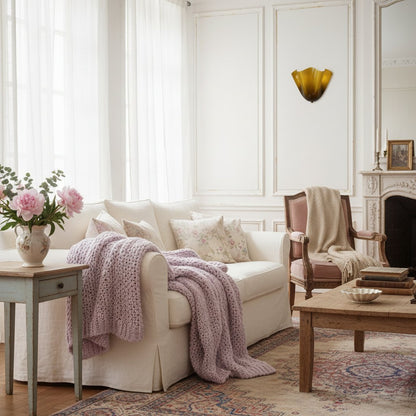 Bellina Handcrafted Glass Floral Wall Lamp – Modern Accent for Bedroom