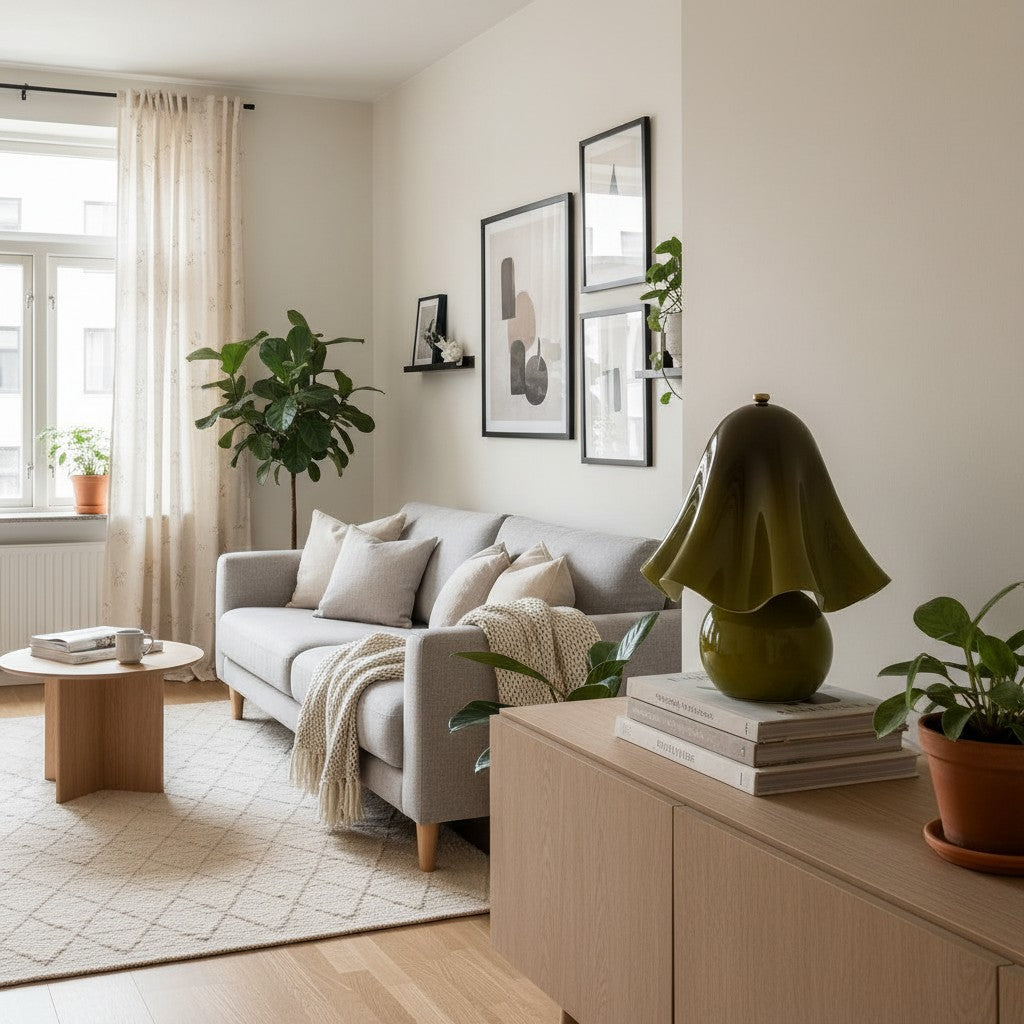 Bellina Elegant Glass Table Lamp – Sleek Design for Bedside or Desk