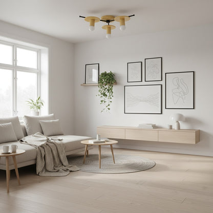 Radiro Colorful Geometric Globe Ceiling Light – Modern Minimalist Fixture for Living Rooms