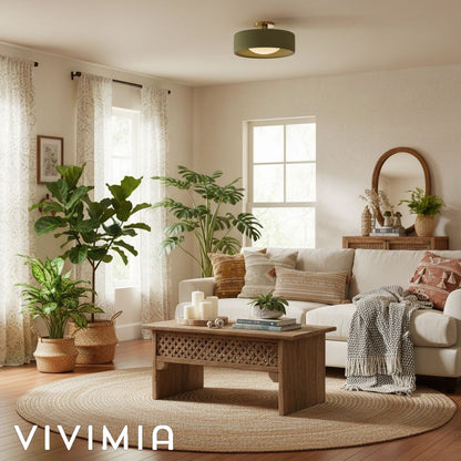 Cerova Porcelain Flushmount – Modern Minimalist Design – Perfect for Living & Dining Areas