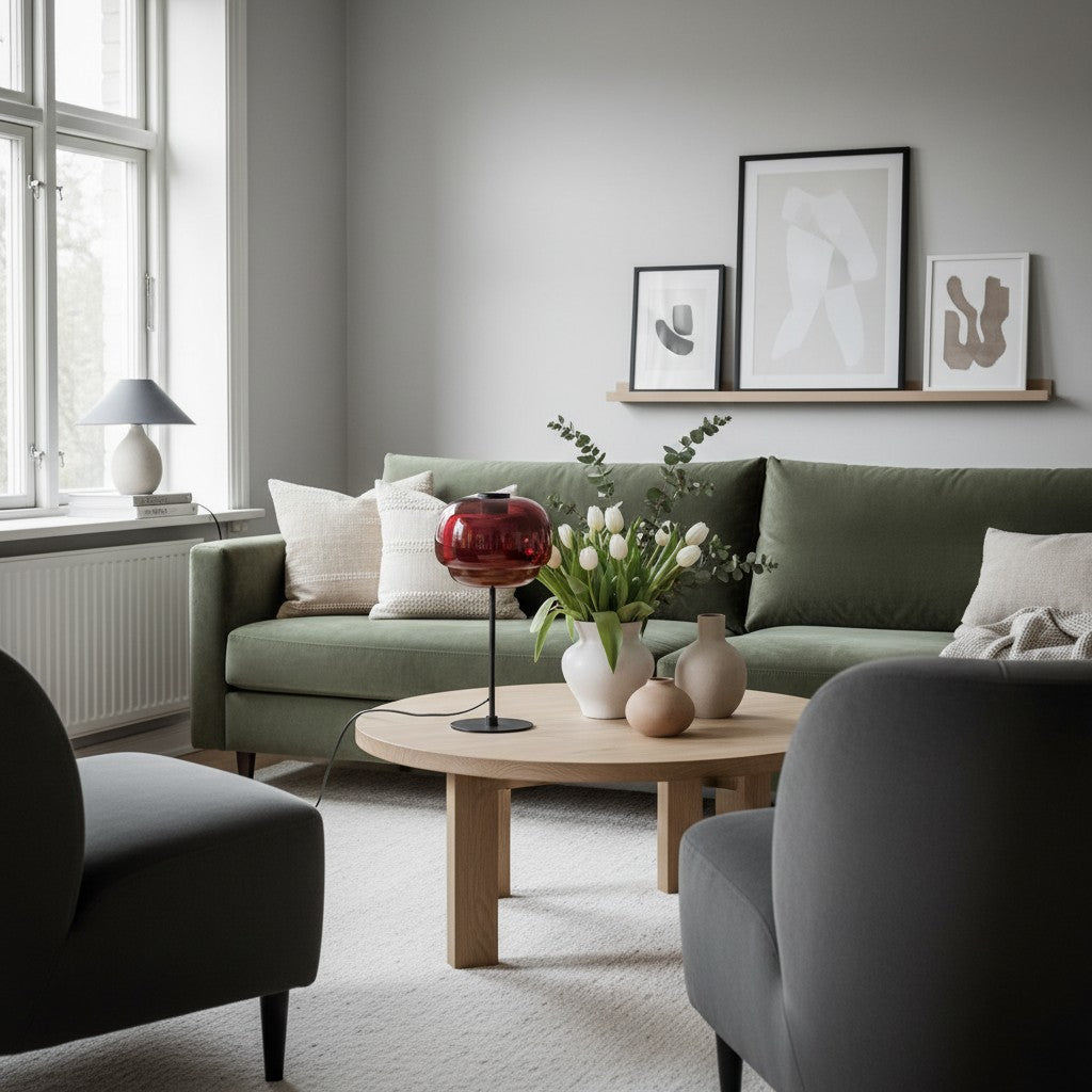 Clinco Sculptural Double-Layer Glass Table Lamp – Modern Style – Living Room Accent