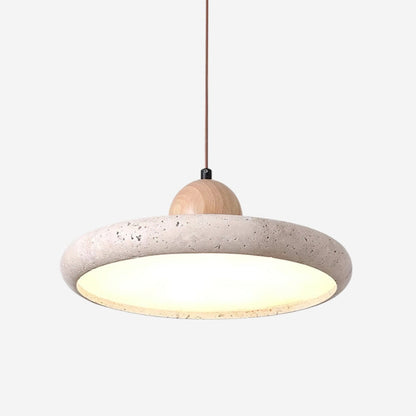 Modern Minimalist Travertine Frisbee Pendant Lamp