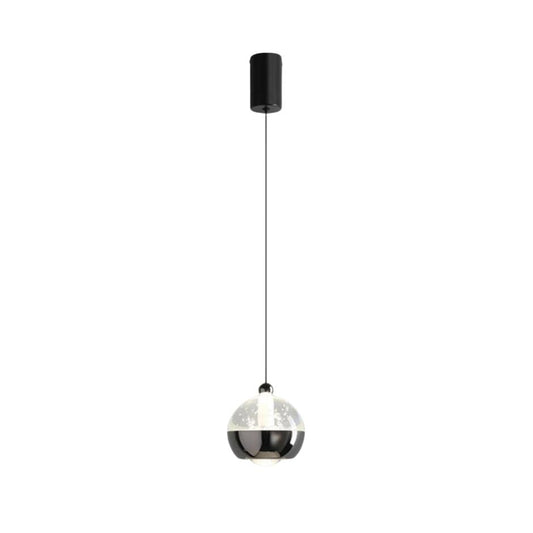 Modern Liftable Mini Csystal Globe Pendant Light Over Nightstand