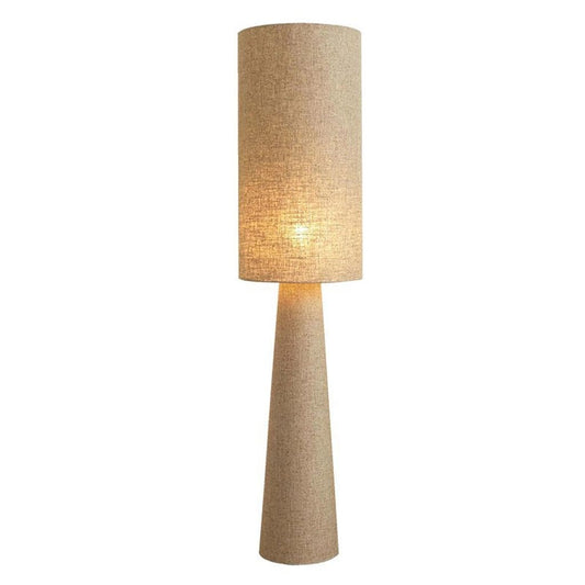Rustikale zylindrische Leinen Stehlampe für Wohnzimmer