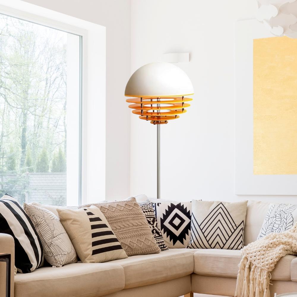 Orange Bauhaus Sunset Glas Stehlampe