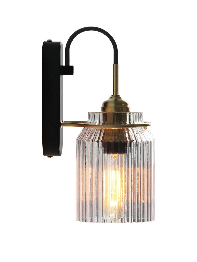 Mid Century Vintage Glas Nachttisch Wandleuchte