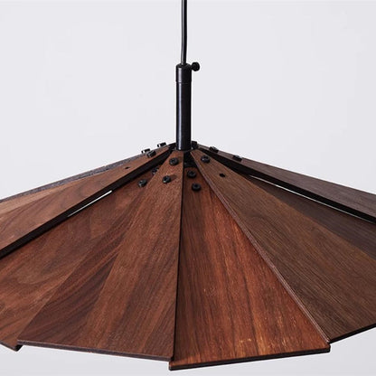 Wabi Sabi Rustikaler Schirm Holz Pendelleuchte