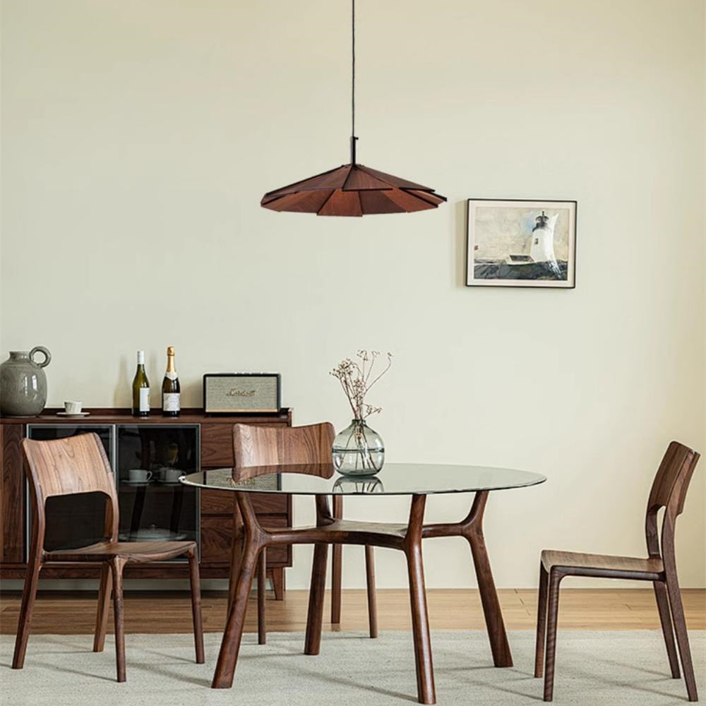 Wabi Sabi Rustikaler Schirm Holz Pendelleuchte