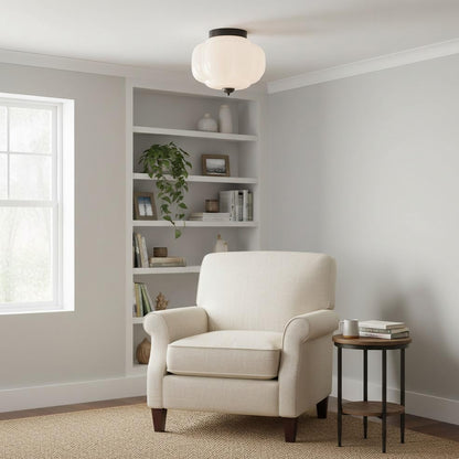 Eloise Milk Glass Ceiling Light - Vintage Flush Mount Ceiling Light