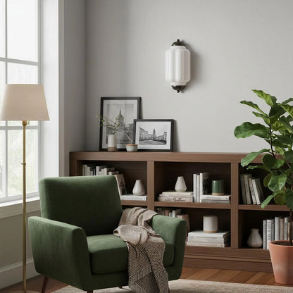 Eloise Flush Mount Wall Sconce - Retro Milk Glass Sconce