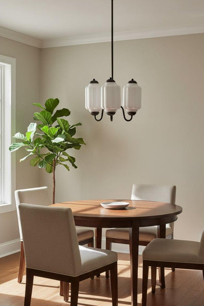 Vintage Eloise Glass Chandelier With 3 Lights