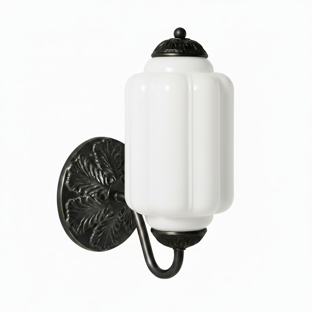 Eloise Glass Sconce - Vintage Milk Glass Wall Lamp
