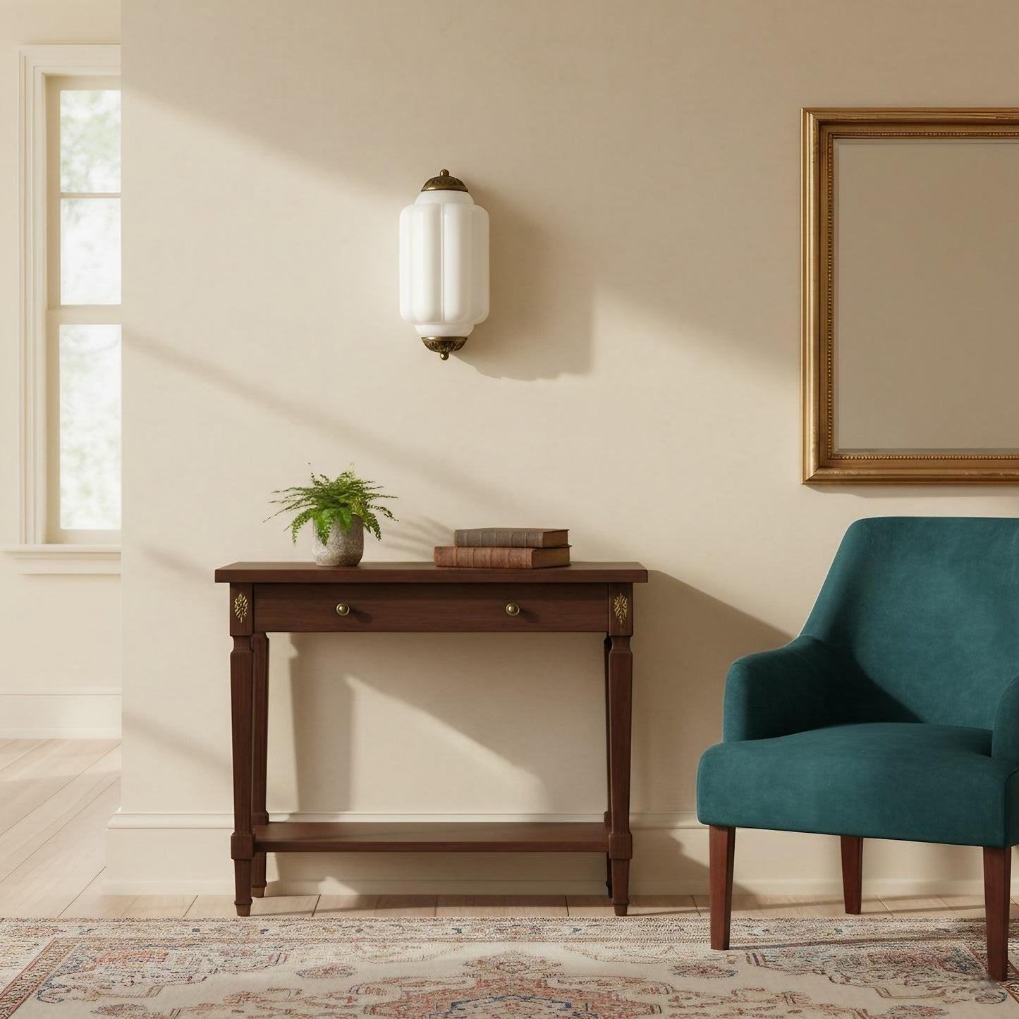 Eloise Flush Mount Wall Sconce - Retro Milk Glass Sconce