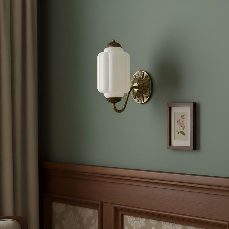 Eloise Glass Sconce - Vintage Milk Glass Wall Lamp