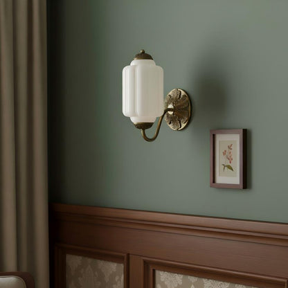 Eloise Glass Sconce - Vintage Milk Glass Wall Lamp