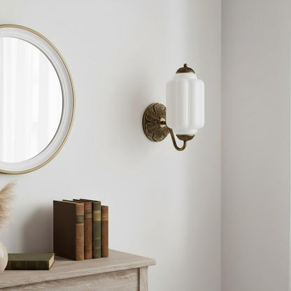 Eloise Glass Sconce - Vintage Milk Glass Wall Lamp
