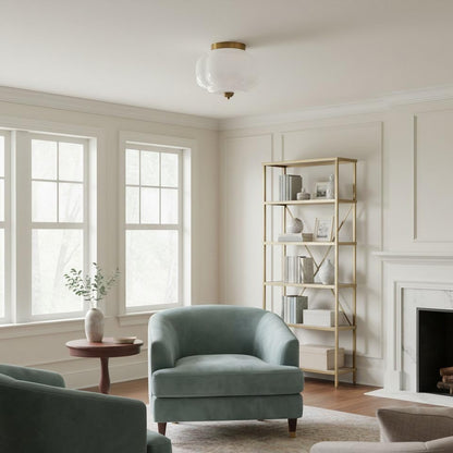 Eloise Milk Glass Ceiling Light - Vintage Flush Mount Ceiling Light