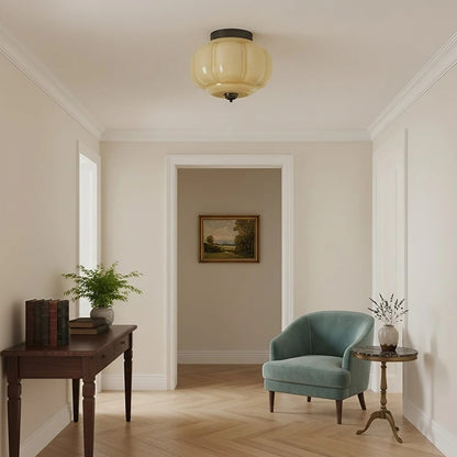 Eloise Milk Glass Ceiling Light - Vintage Flush Mount Ceiling Light