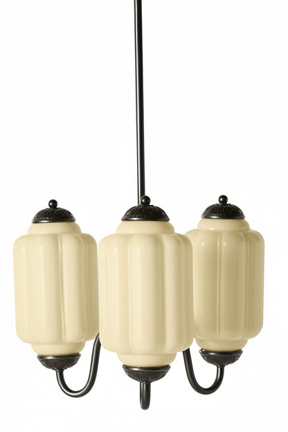 Vintage Eloise Glass Chandelier With 3 Lights