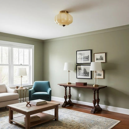 Eloise Milk Glass Ceiling Light - Vintage Flush Mount Ceiling Light