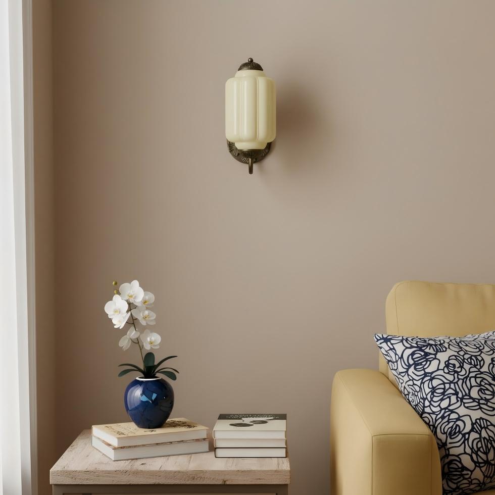 Eloise Glass Sconce - Vintage Milk Glass Wall Lamp