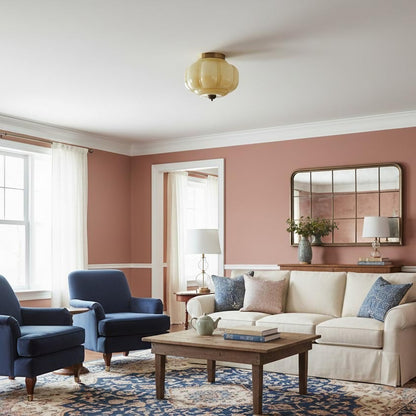 Eloise Milk Glass Ceiling Light - Vintage Flush Mount Ceiling Light