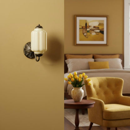 Eloise Glass Sconce - Vintage Milk Glass Wall Lamp