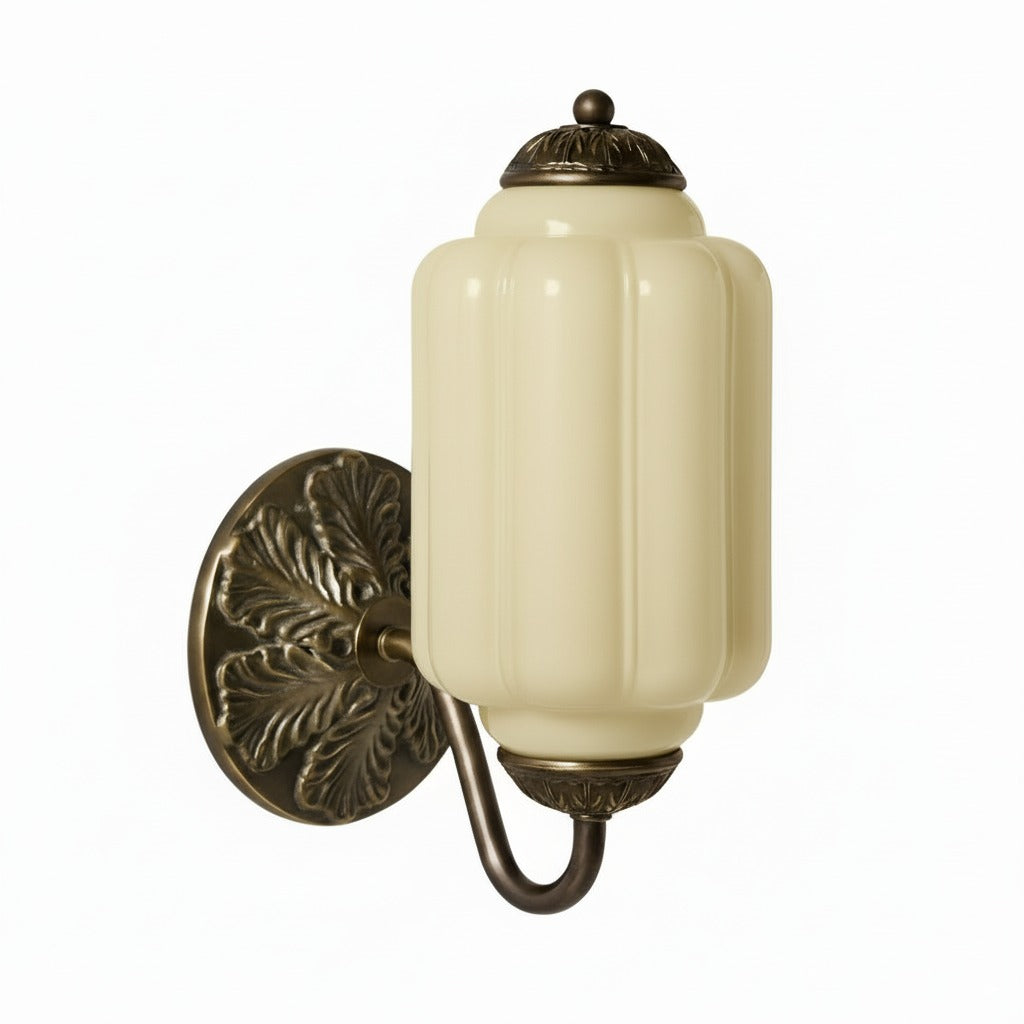 Eloise Glass Sconce - Vintage Milk Glass Wall Lamp