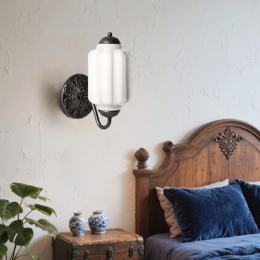 Eloise Glas Wandleuchte - Vintage Wandleuchte Milchglas